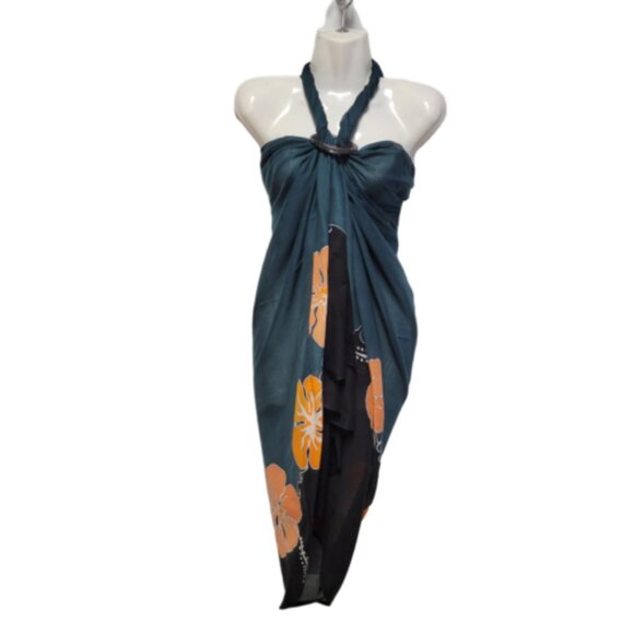Womens Sarong Cotton Wrap Handpainted Batik Wrapskirt Beach Pareo Beachwear -NEW - Picture 5 of 6